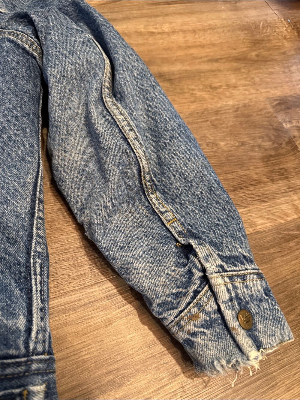 Vintage Lee Sherpa Lined Denim Jacket USA Made Size S - Picture 11 of 12